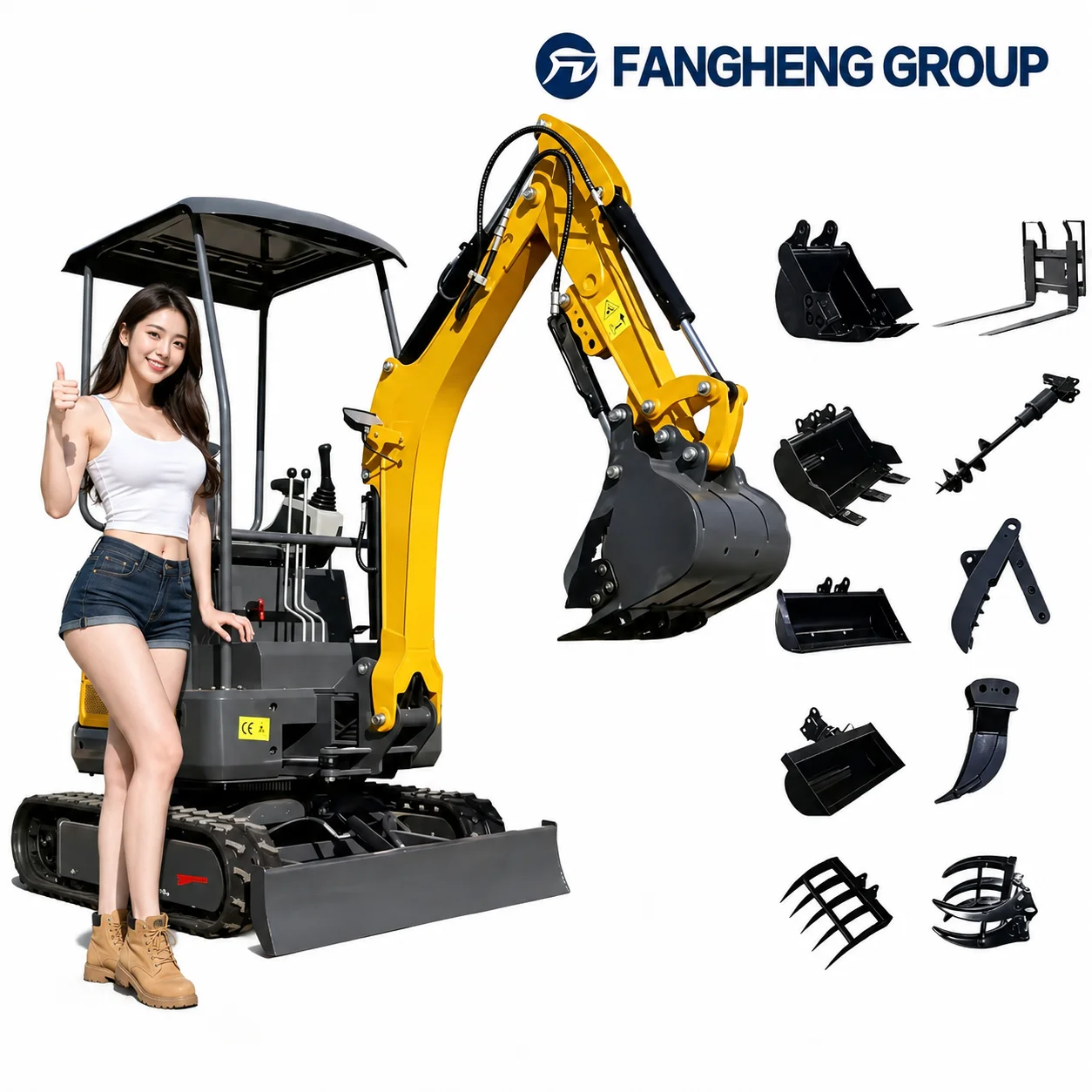 Mini Excavator 1.6 Ton 1.8 Customized Free Shipping Multi-function Kubota Engine Digger Small Crawler Farm Excavators Home
