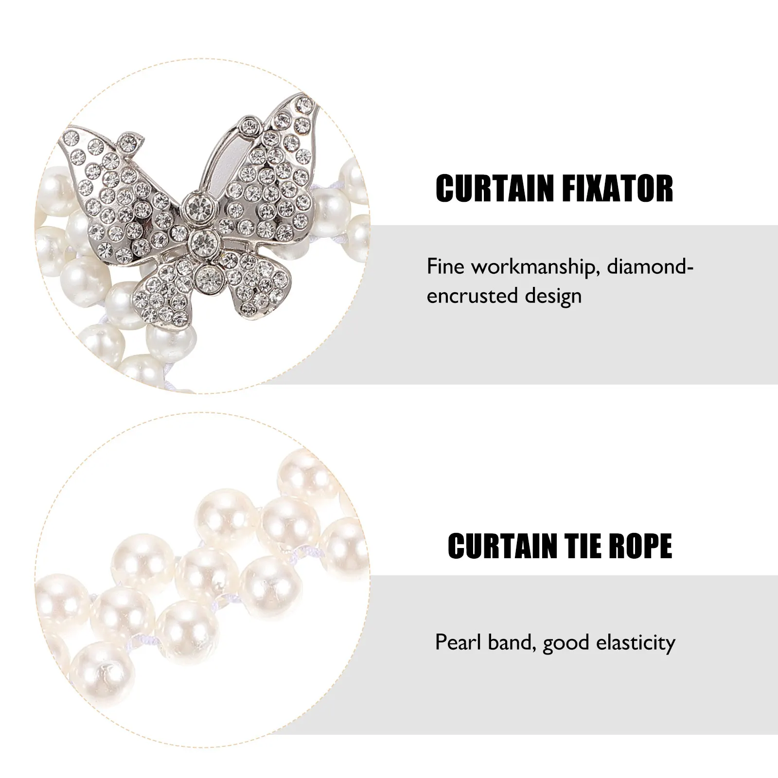 

2Pcs Decorative Curtain Strap Special Craftsmanship for Holiday and Daily Use Delicate and Reliable Curtain Fixator