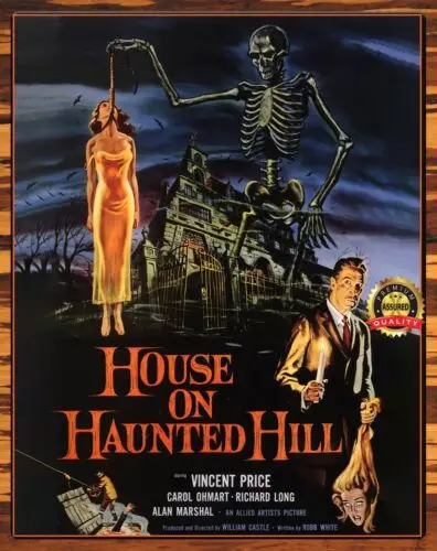 House On Haunted Hill - 1950s - Restored - Metal Sign 11 x 14