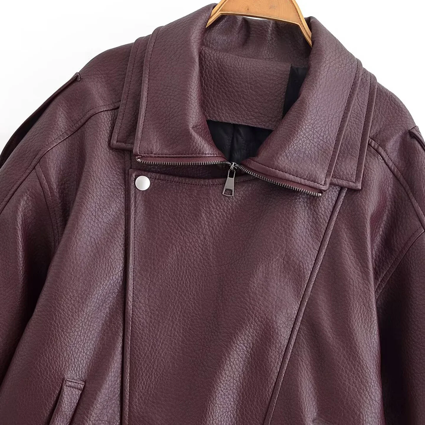 2025年秋新作 レディース スタンドカラー ロング丈 ジャケット コート ヨーロッパ風 スタイリッシュ ジッパー開閉 レザー ジャケット