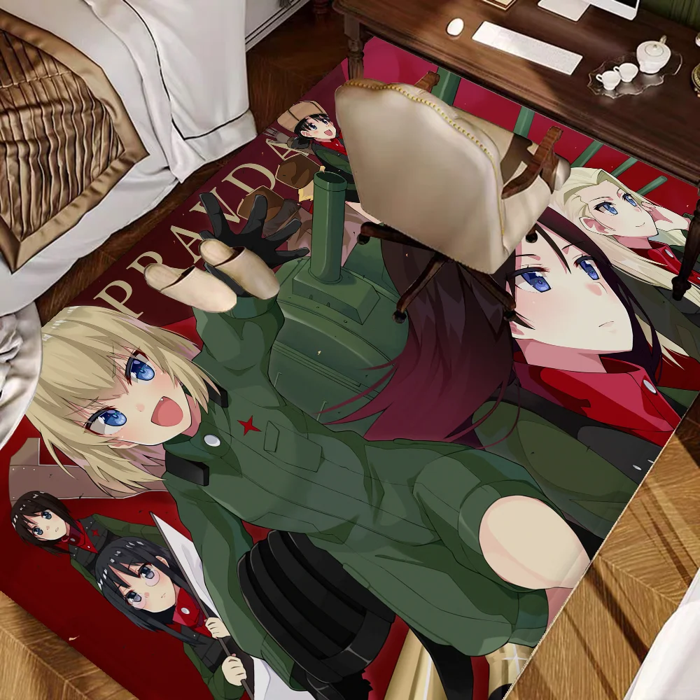 Japanese Anime GIRLS Und PANZER Floor Mat INS Style Soft Bedroom Floor House Laundry Room Mat Anti-skid Bedside Area Rugs