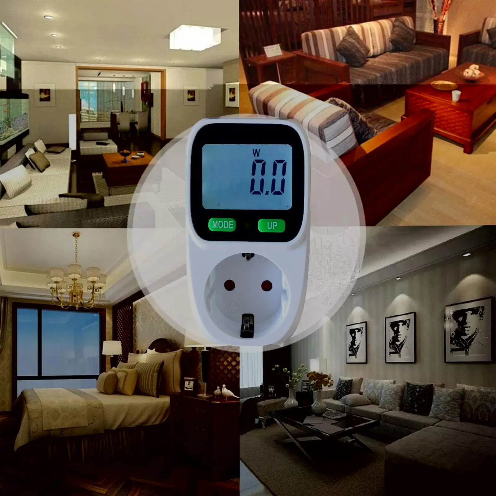 220V 110V AC Digital Wattmeter Backlight Upgraded Power Metering Socket DE Plug Power Electricity Intelligent Meter