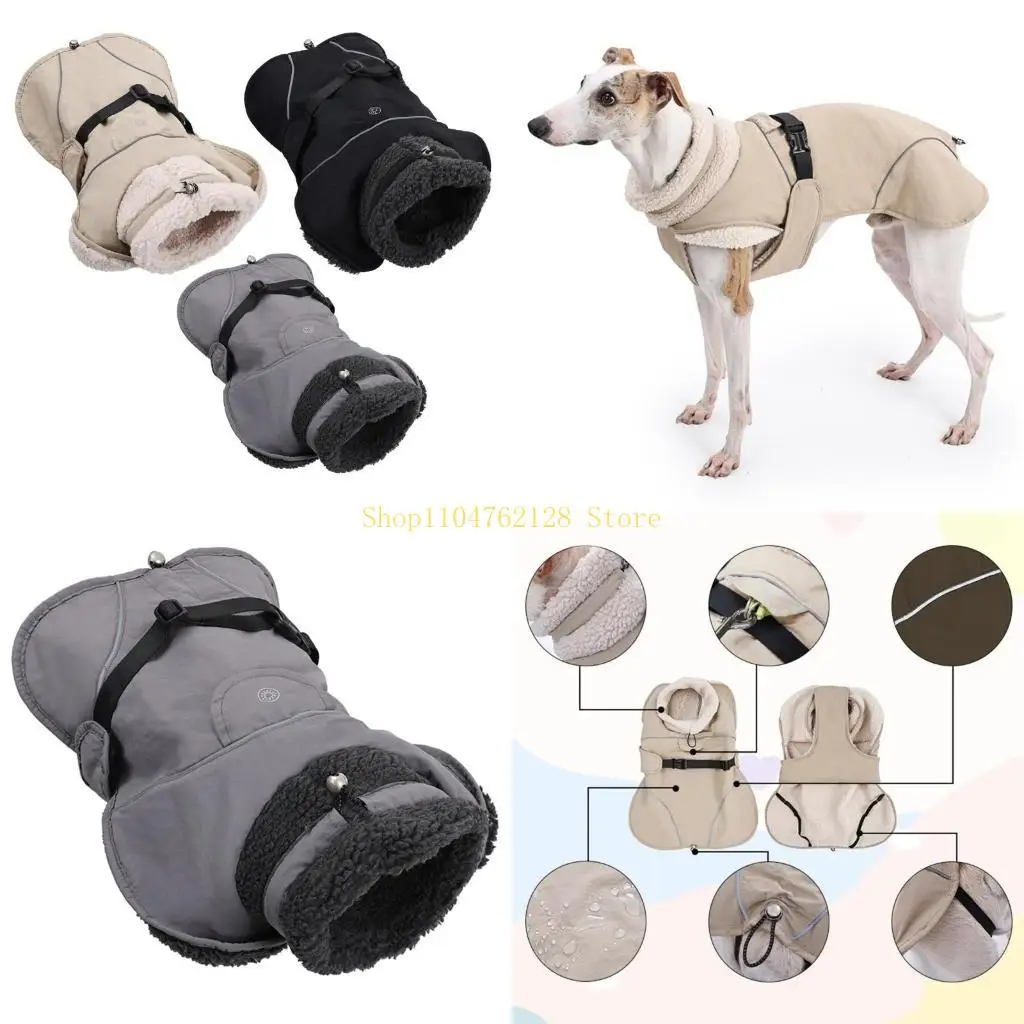 

Одежда для собак на флисовой подкладке, регулируемый ремень на животе, высокий воротник, светоотражающая отделка, сейф, лучшая