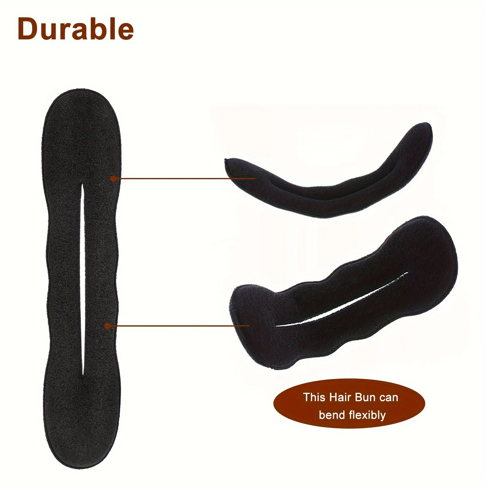 2 uds Black Magic Bun Maker-Twister de pelo de esponja de espuma, herramienta para moño de cola de caballo y lazo DIY