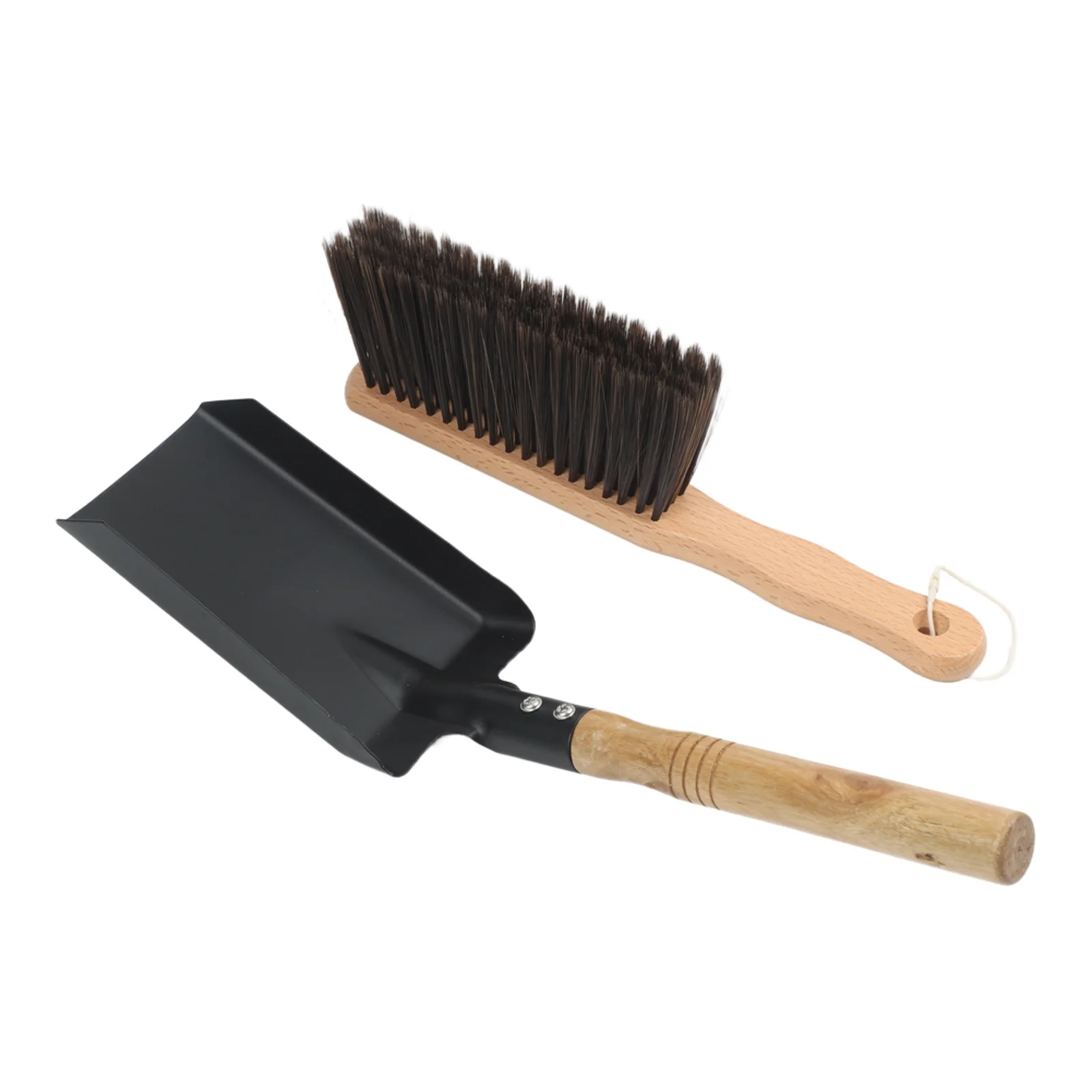 Dustpan Brush Ash Brush Set Scoop Cooled Ash Efficient Debris Sweeping Space-saving Design Long-lasting Metal Steel Construction