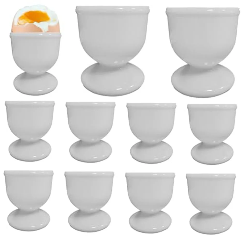 Egg Display Cup Set Breakfast Plastic White Eggshell Cups Stand 10x5x5CM Wine Milk Holder For Dining Room Kitchen Gadgets