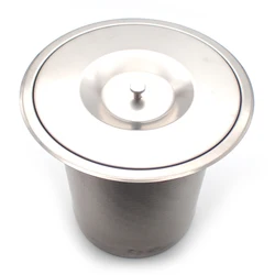 8L Kitchen Cabinet Countertop Built-In Stainless Steel Trash Can Flush Recessed Dustbin Eco-Friendly Hidden Embedded Trash Bin