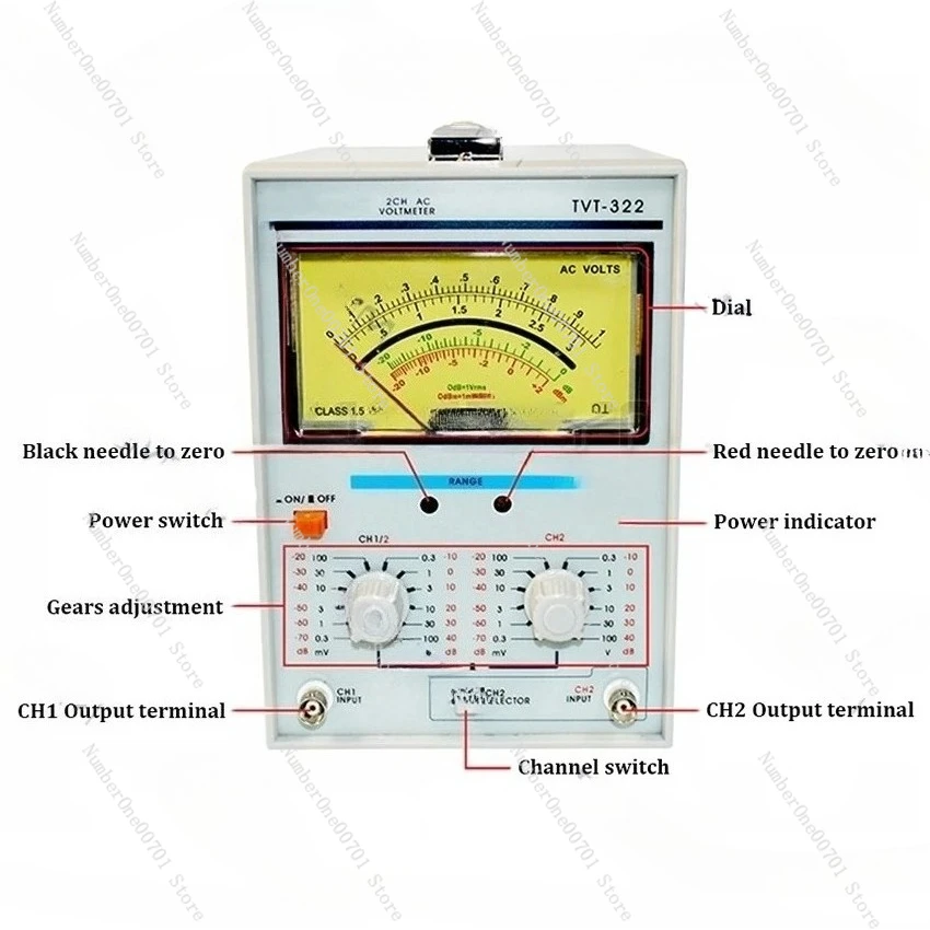 

TVT-322 Dual Channel Milivoltmeter Double Needle Millivoltmeter New Design High Quality Pointer Voltage Measuring Instruments