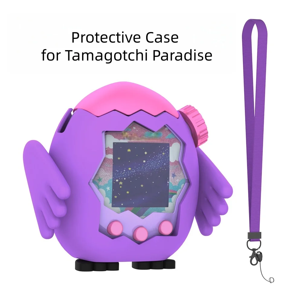 

Silicone Case for Tamagotchi Paradise - Soft Protective Cover with lanyard, Portable Anti-Scratch Skin for Pet Game Machine