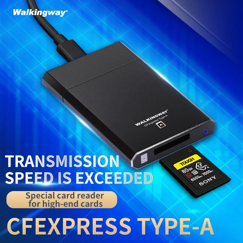 Walking Way CFexpress Card Reader Type-A USB 3.1 Gen 2  Adapter 10Gbps Memory Card Storage for Canon Nikon Sony cfa