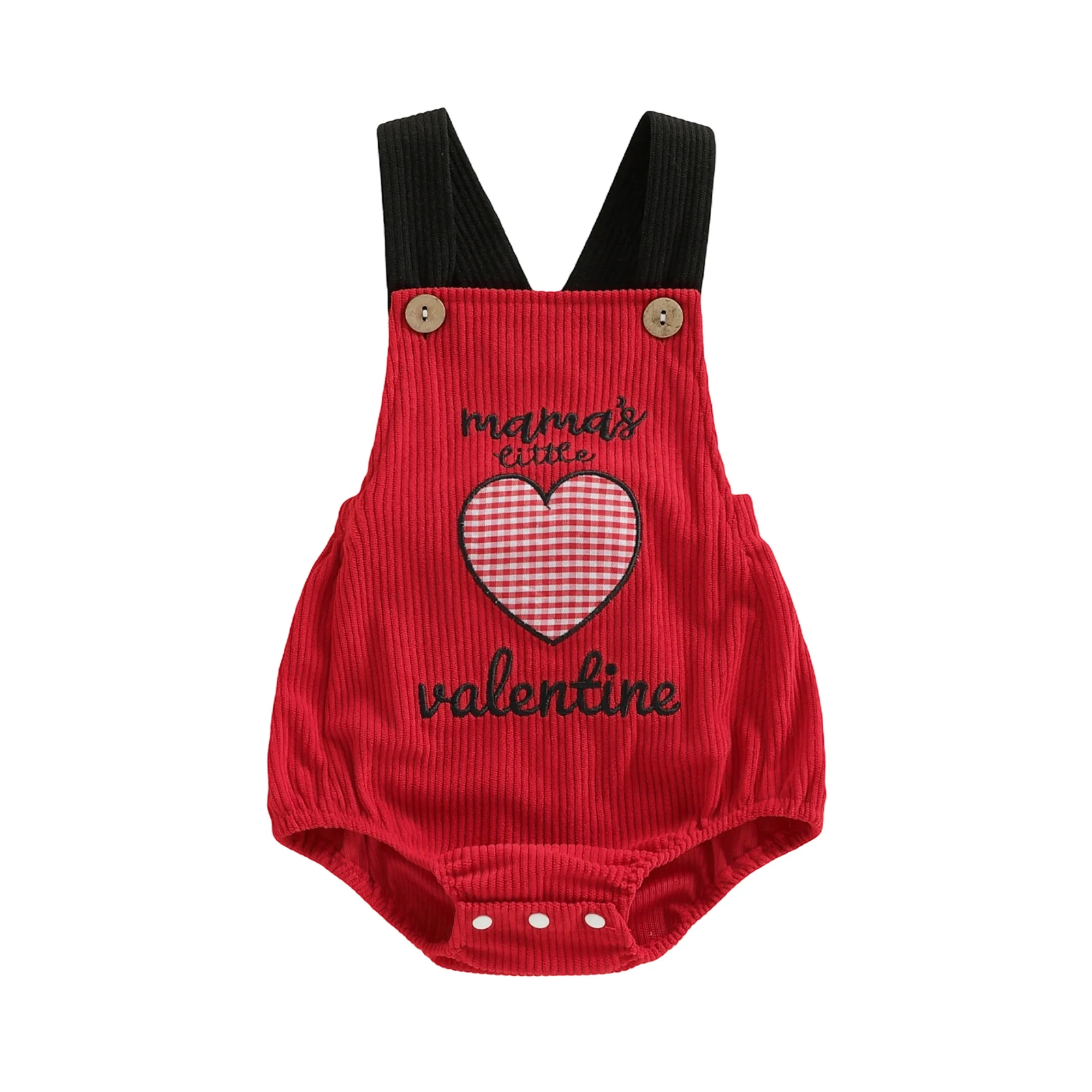 بدلة رومبير عام لعيد الحب للأطفال بدون أكمام مطرزة بحروف على شكل قلب ملابس صيفية ربيعية لطيفة