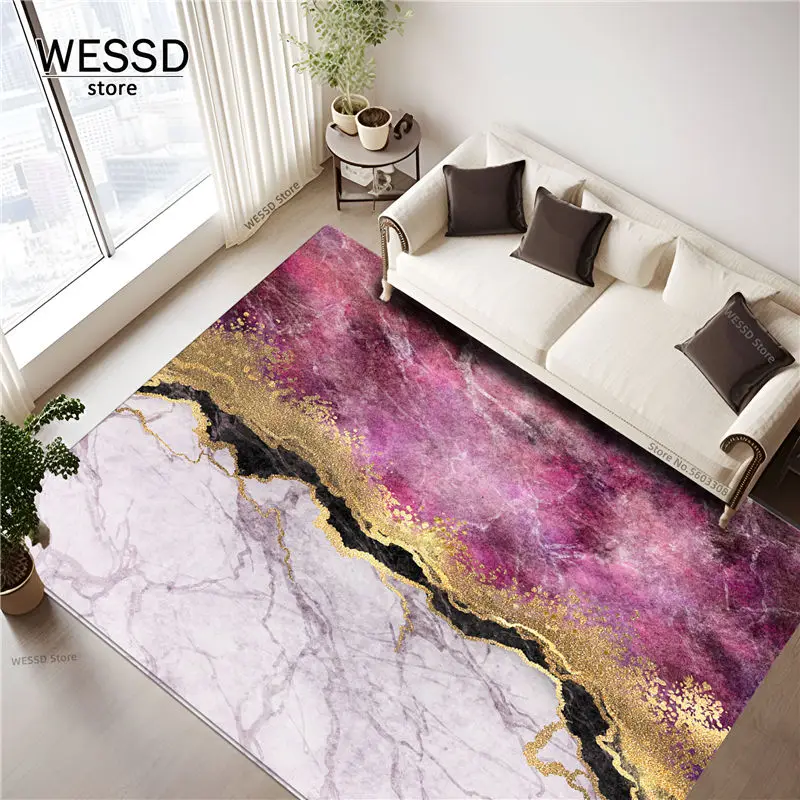 Large Living Room Rugs With Watercolor Print Christmas Decoration For Floor Marble Pattern Carpet For Bedroom Kitchen Mat Indoor