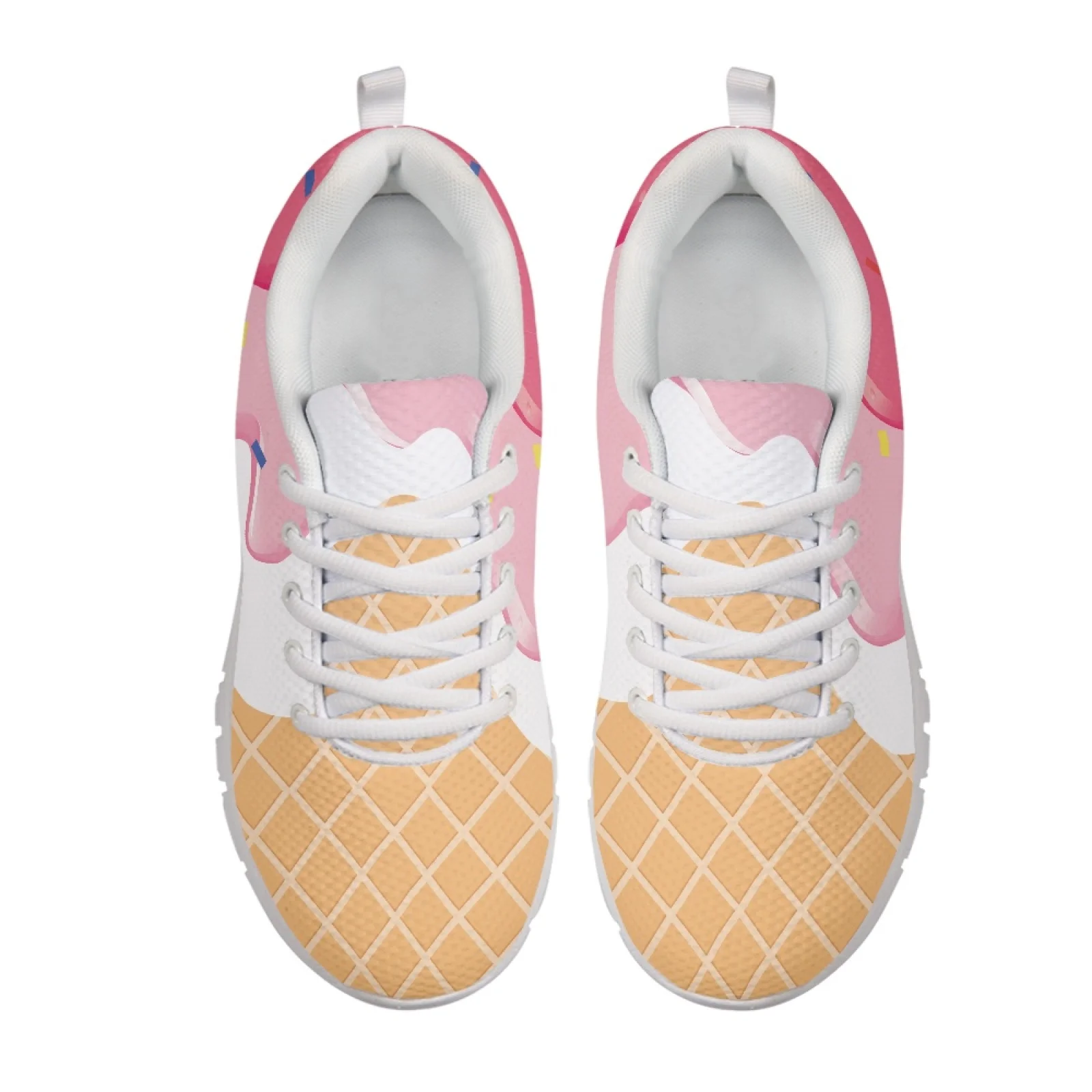 Coloranimal Ice Cream Waffle Athletic Sneaker Running Shoes for Men Women Casual Outdoor Walking Trainers