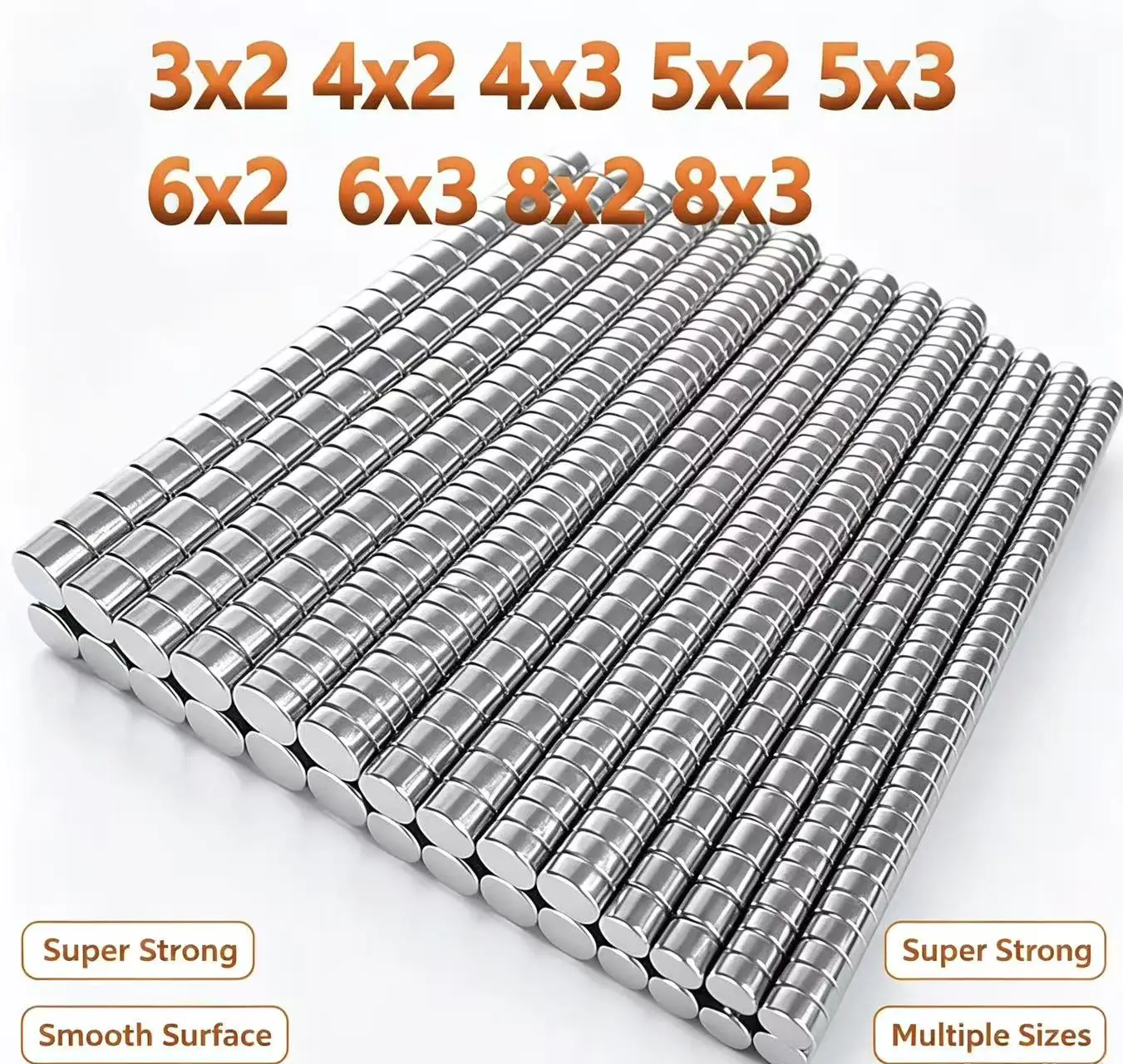 High Strength Round N35 Neodymium Magnet NdFeB Permanent Powerful Fridge M, 50-1000pieces 3x2 4x2 4x3 5x2mm, 5x3 6x2 6x3 8x2 8x3