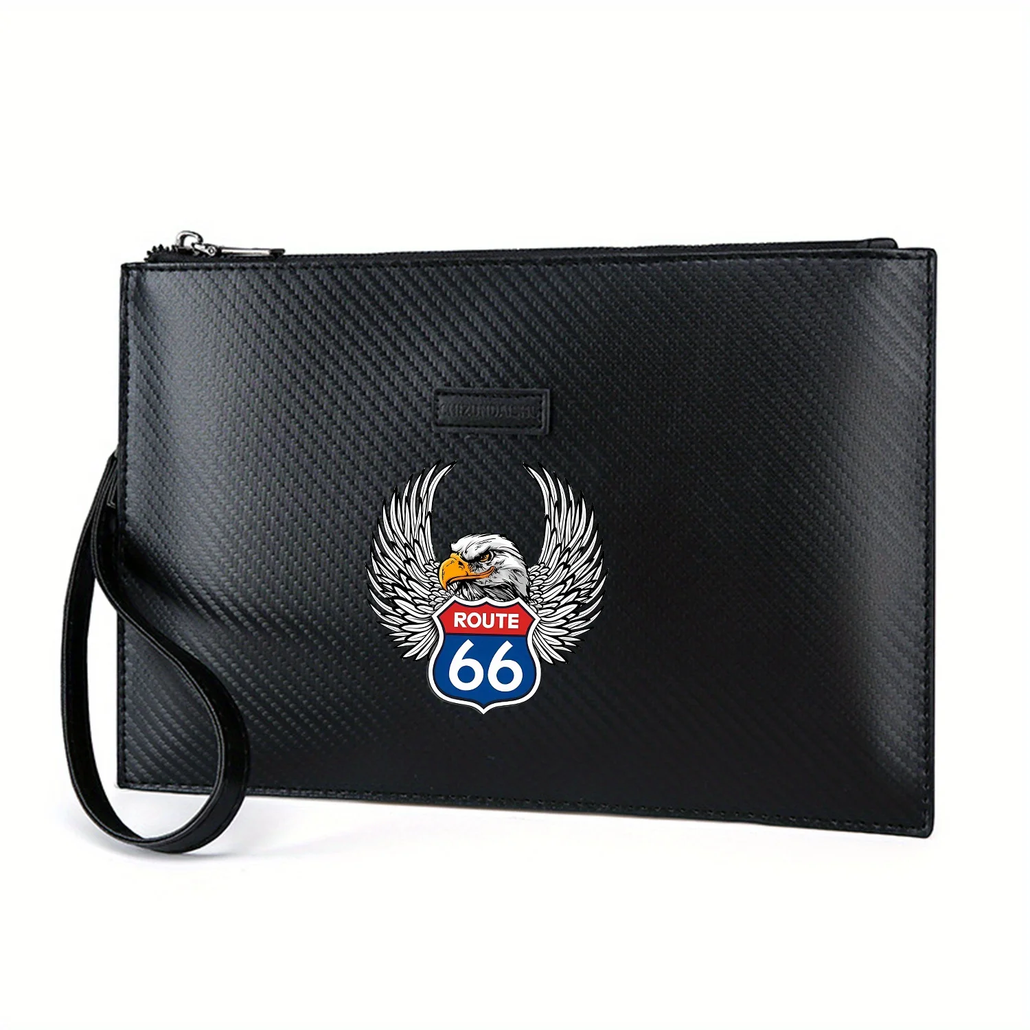 

Элегантная мужская сумка из искусственной кожи с принтом Eagle Wings Route 66, модная и практичная для повседневной носки