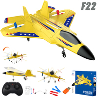 KF803-F22 Raptor RC Plane 2.4G 2CH Remote Control Flying Glider With LED Lights EPP Foam Airplane Toys For Children Gifts