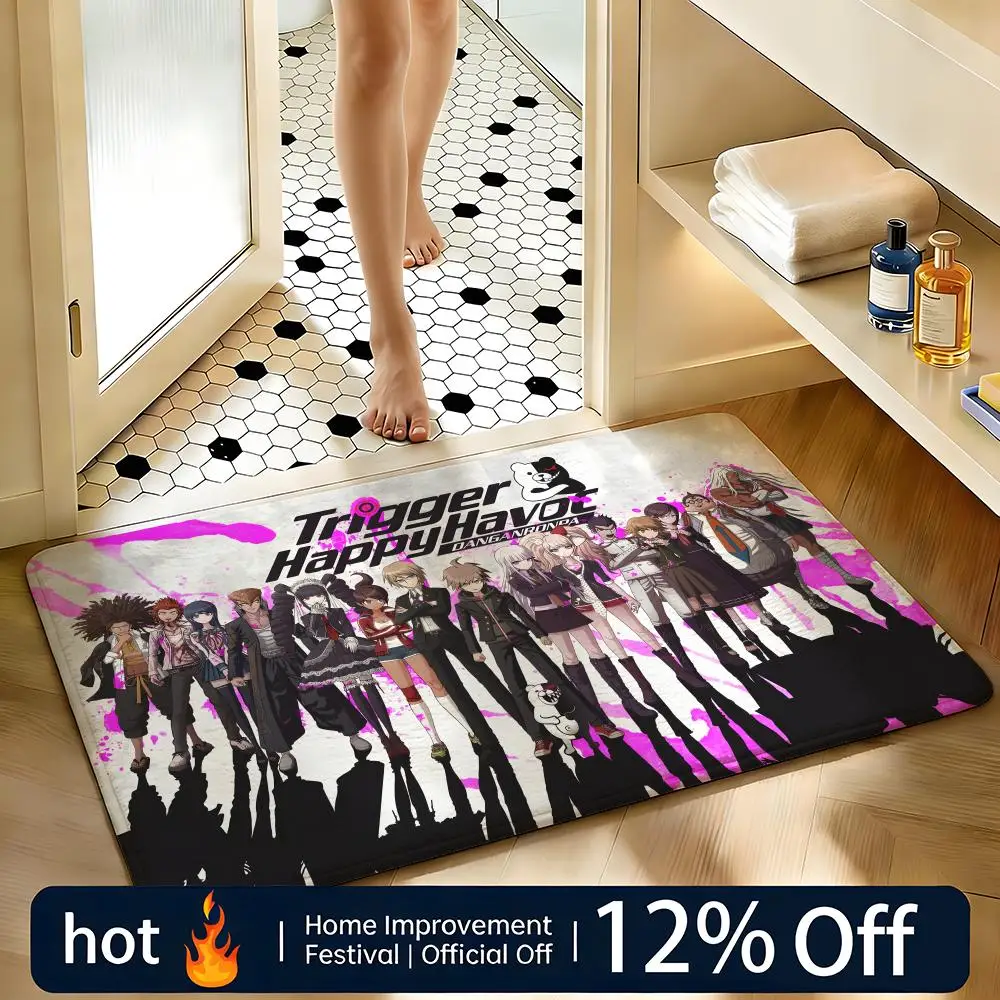Soft Absorbent Non-Slip Rug Game Danganronpa Floor Mat Home Decor Doormat Bedroom Floor Mat Shower Carpet