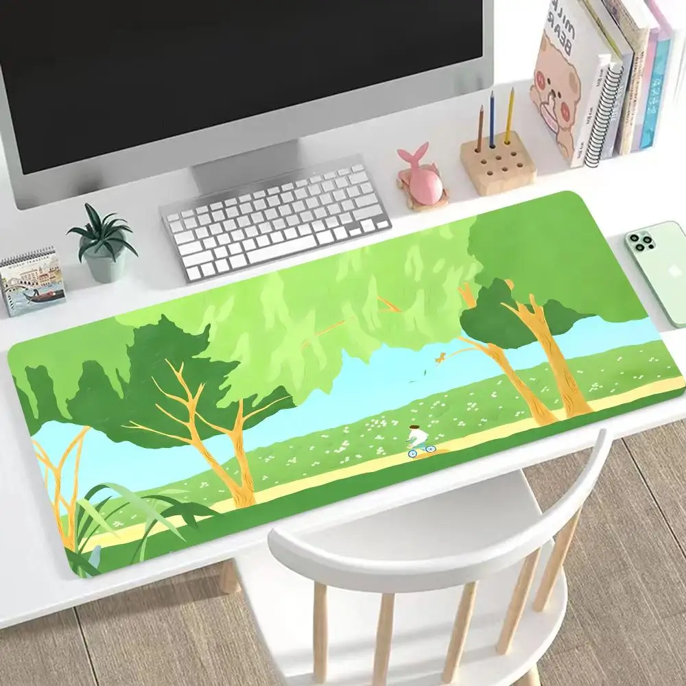 

Spring Outing Mouse Pad Nature Green HD Mousepad Pad Extended Gaming Keyboard LargeMousepad 90x40cm XXL Gamer Mousepad