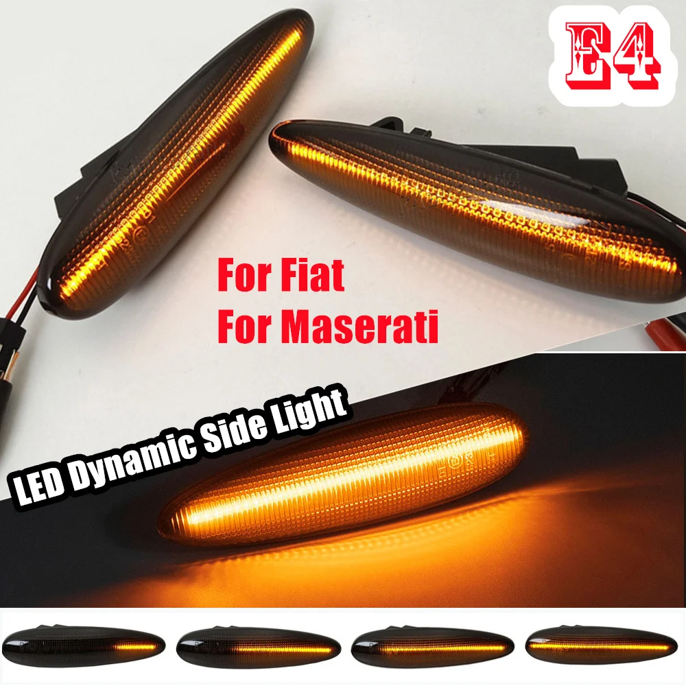 1Pair Side Marker Light Dynamic LED Turn Signal Flashing Indicator Blinker For Fiat Albea Siena Marea Palio Maserati Grand sport