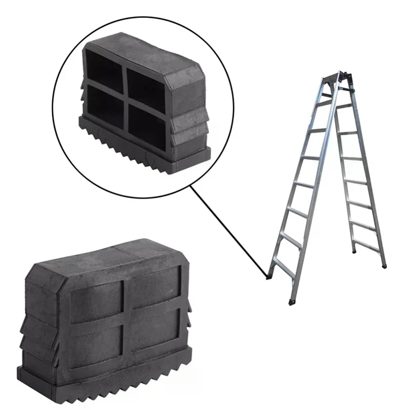 Black Rubber Ladder Foot Pad Anti Slip Folding Step Ladder Feet Cover Replacement Protector