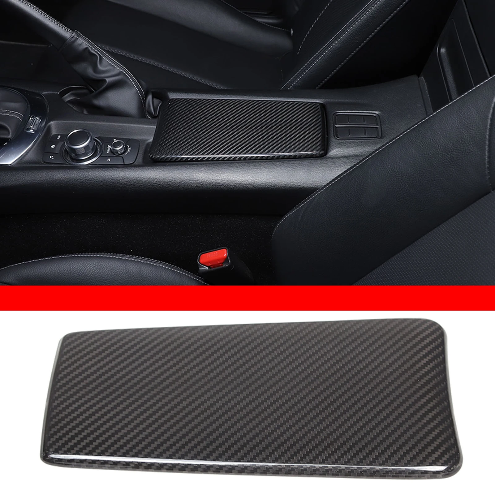 

Zinky True carbon fiber Car central control armrest box panel cover decorative sticker For Mazda MX-5 2016+ Interior accessories