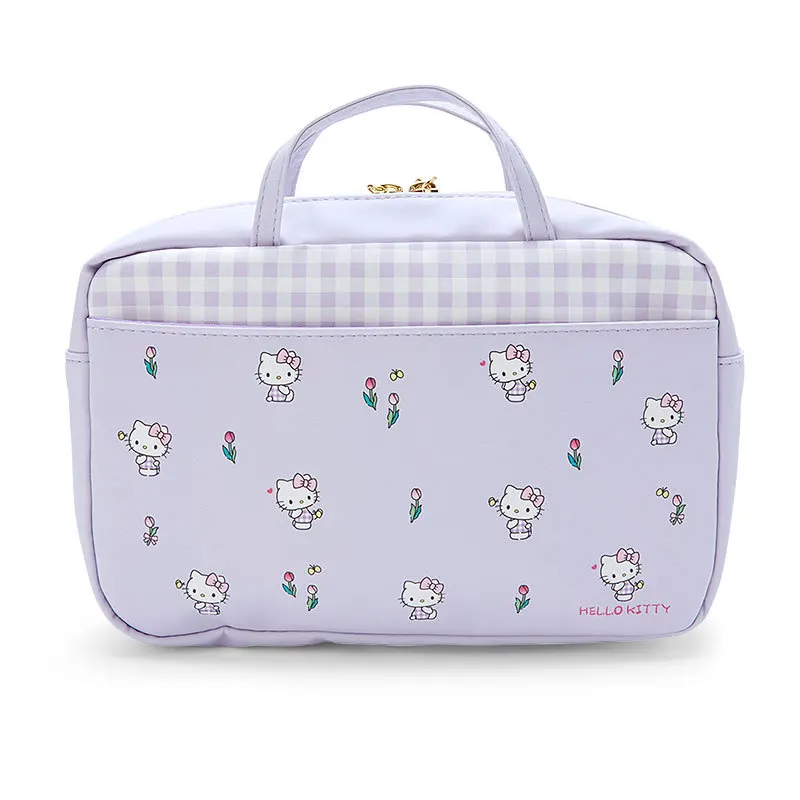 MINISO Cartoon Cute Print Kuromi Large Capacity Handbag Multi functional  Bag Small Square Bag Fashion Makeup Bag