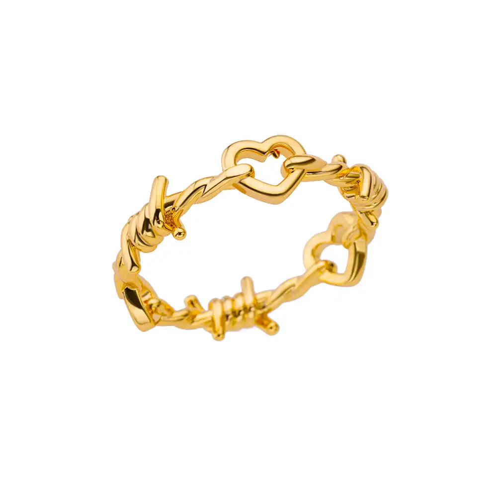 Stainless Steel Rings For Women Aesthetic Heart Gold Color Wedding Couple Ring Jewelry Vintage Accessories anillos mujer