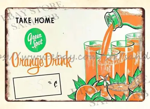 1 pz bar club garage design Orange Drink Soft Drink targa in metallo