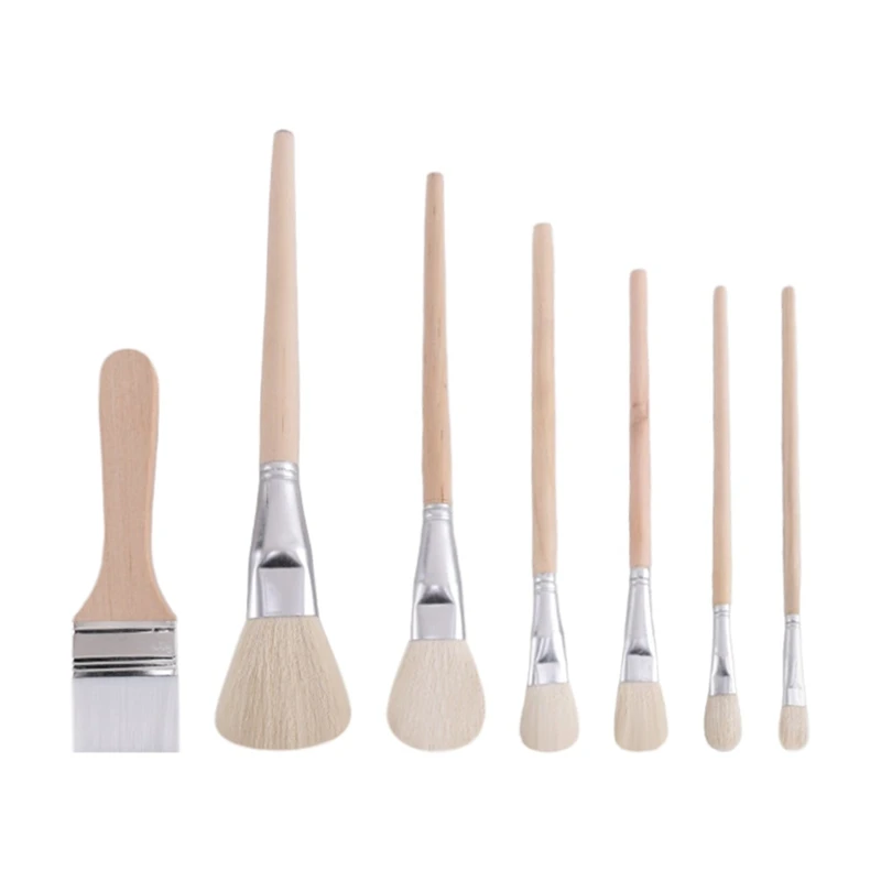 

7 Pcs Mop Brush For Acrylic Painting Gilding Brush Versatile Mop Brushes Assorted Size Paint Brushes Set Paint Brush-AT35