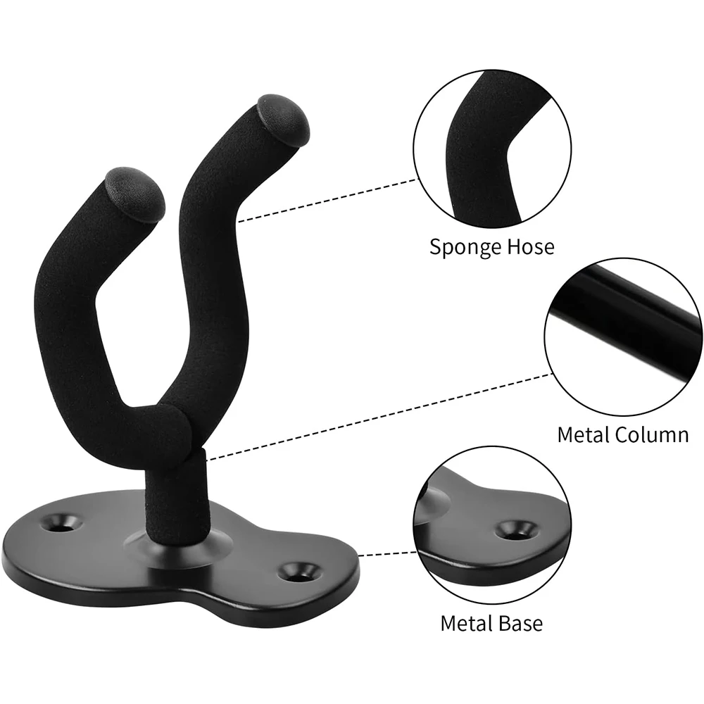 حامل جداري معدني للجيتار، حامل حمالة تعليق جدارية على شكل حرف U، حامل خطاف على شكل جيتار