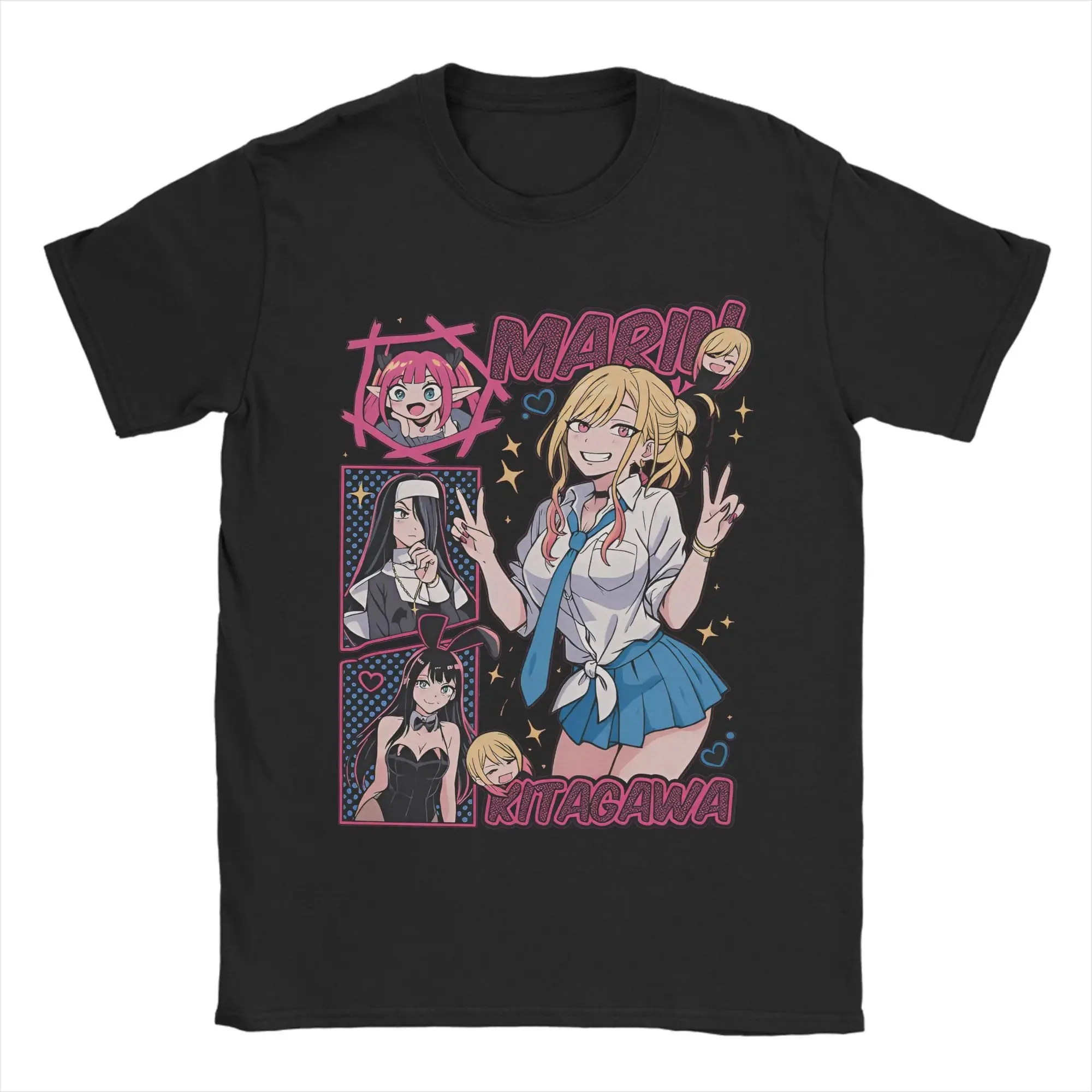 Camiseta Anime My Dress-Up Darling Marin Kitakawa Wakana Gojo Estilo Hippie Verão 100% Algodão Gola Redonda Unissex