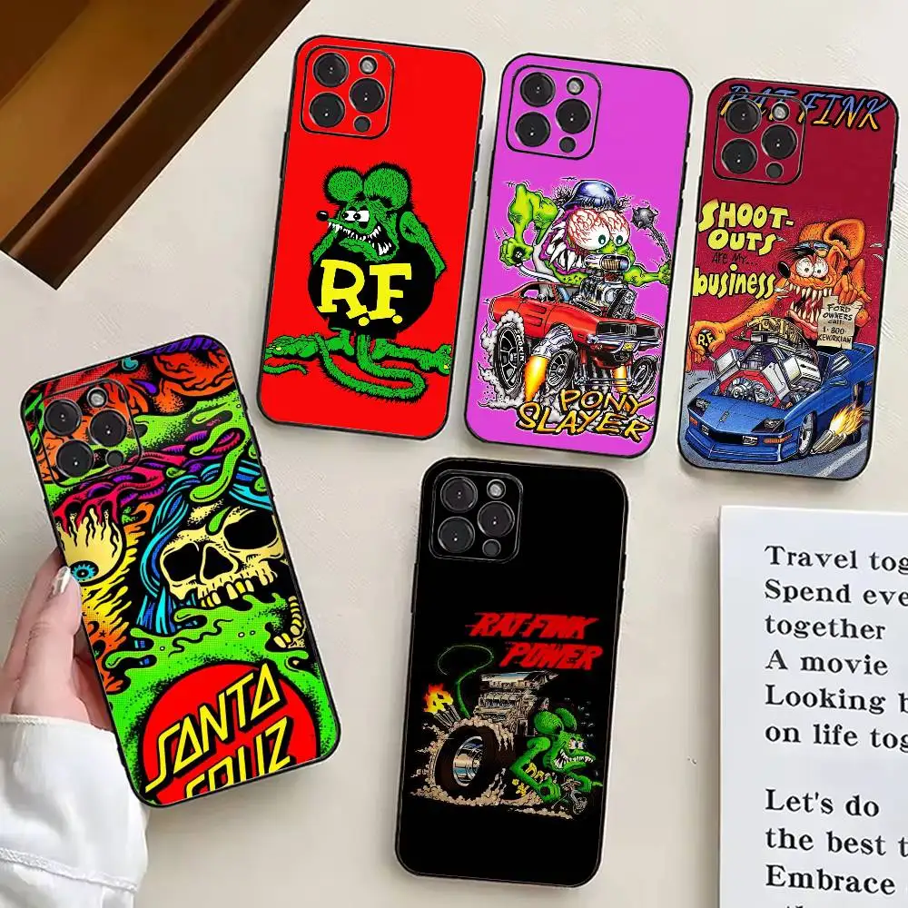 

T-Tales Of The R-Rat F-Fink TRF Phone Case For iPhone 17,16,15,14,13,12,11 Plus,Pro Max,XS,Soft Silicone Black Cover