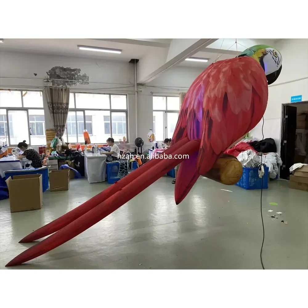 Halloween Themed Party Decoration Red Inflatable Parrot Bird Pirate Animal Balloon