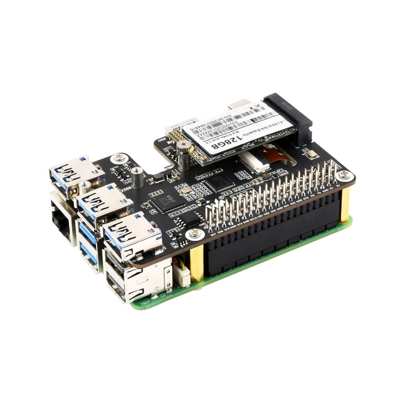 

Raspberry Pi Pi5 PCIe to 4-way USB3.2/M.2 expansion board NVMe hard disk HAT + standard