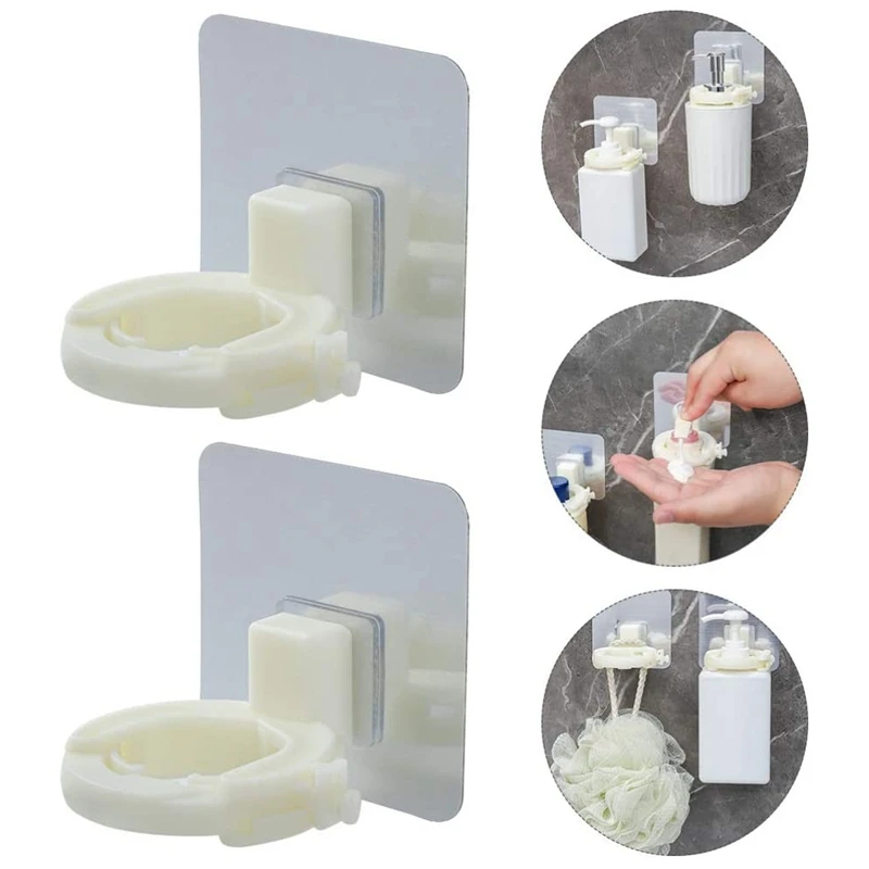 Shampoo Support Hook Self Adhesive Shower Gel Bottle Rack Hanger,6 Pieces