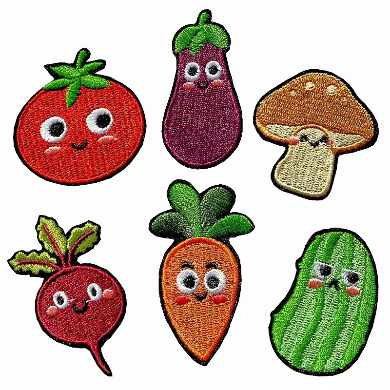 

DIY Cartoon Vegetable Embroidery Patch Iron on Patches Iron on Transfers for Clothing Appliques Truckers Hat Patches Stickers