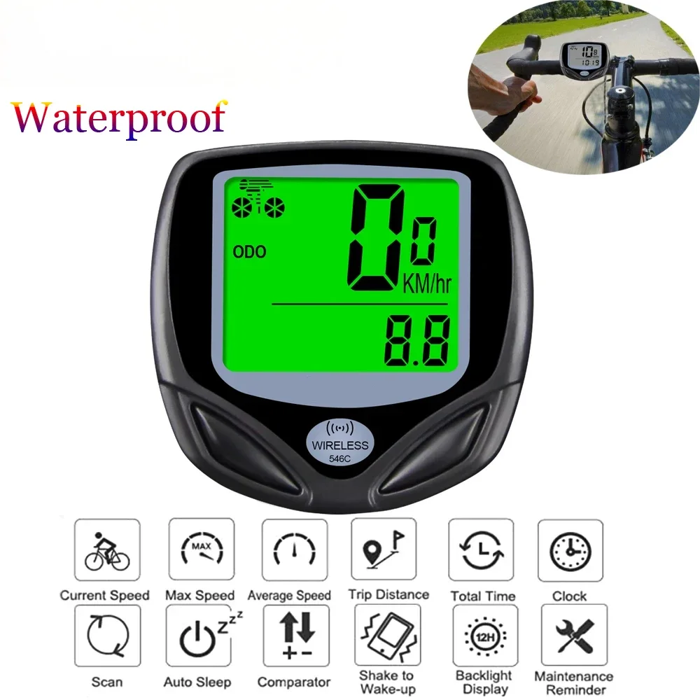 Wireless Bike Computer Waterproof Magnet Sensor Bicycle Speedomete Digital Cycling Odometer Multi-Function Bicycle Accessories