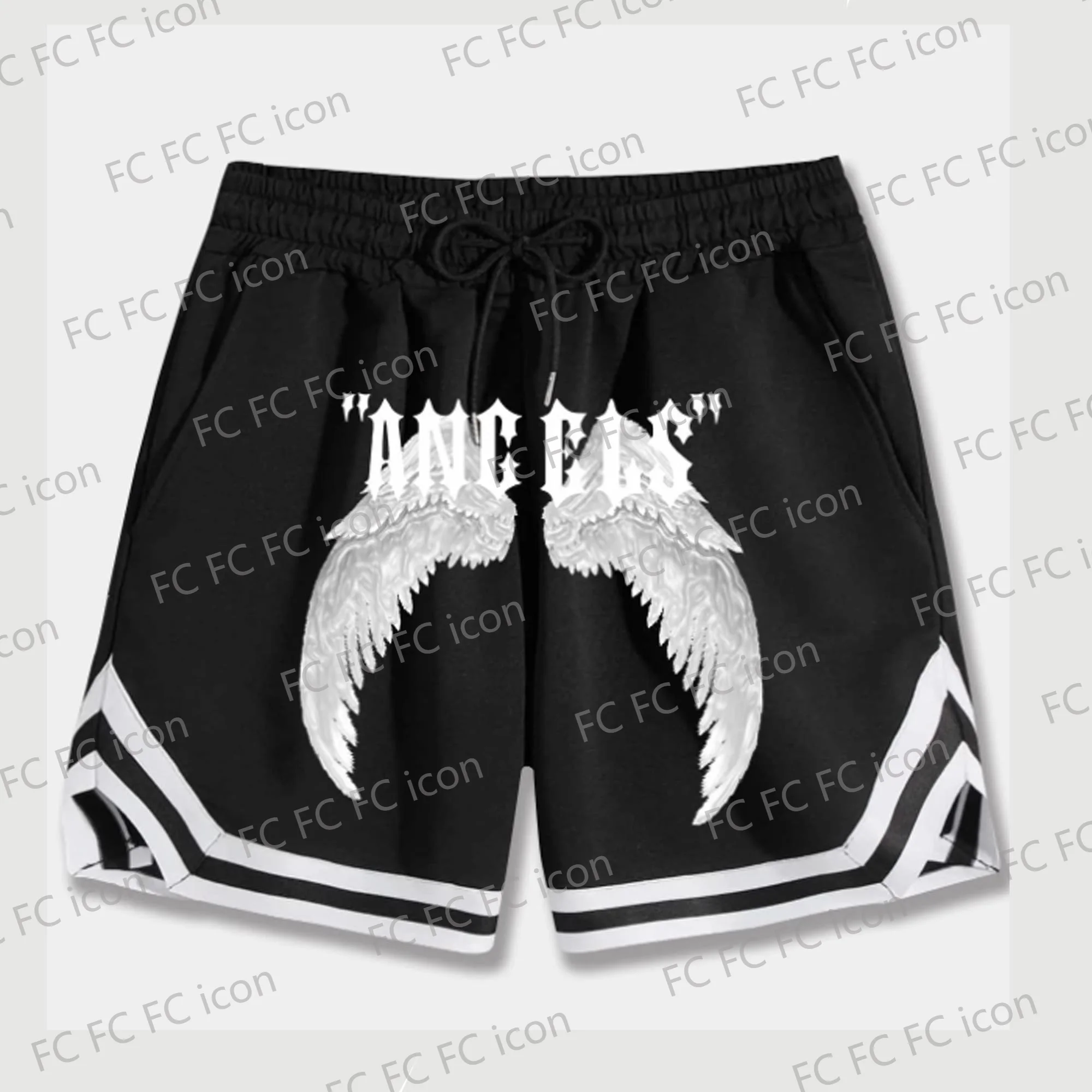 2024 Vintage Summer Angel Wings Sport coulisse pantaloncini da basket Casual Vacation Beach vita quotidiana bambini/adultt Trunks