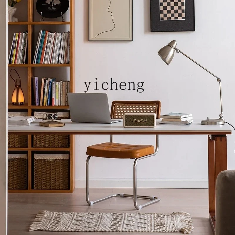 

dining table retro large board table small apartment combination rectangular solid wood rock board dining table