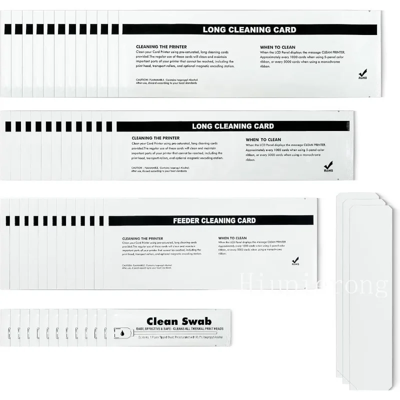 Kit de tarjetas de limpieza ZXP7 para impresora de tarjetas de identificación Zebra ZXP Series ZXP 7, juego de 12 tarjetas de limpieza para laminadora de impresora ZXP7 (105999-704)