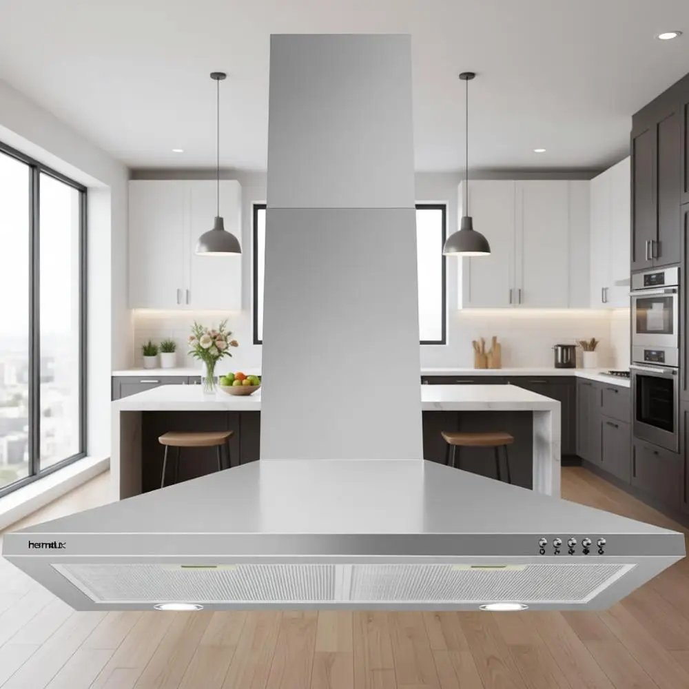 

Вытяжка настенная из нержавеющей стали 30 дюймов с угольным фильтром, канальная/конвертируемая, 3 скорости, светодиодная подсветка, кнопочное управление