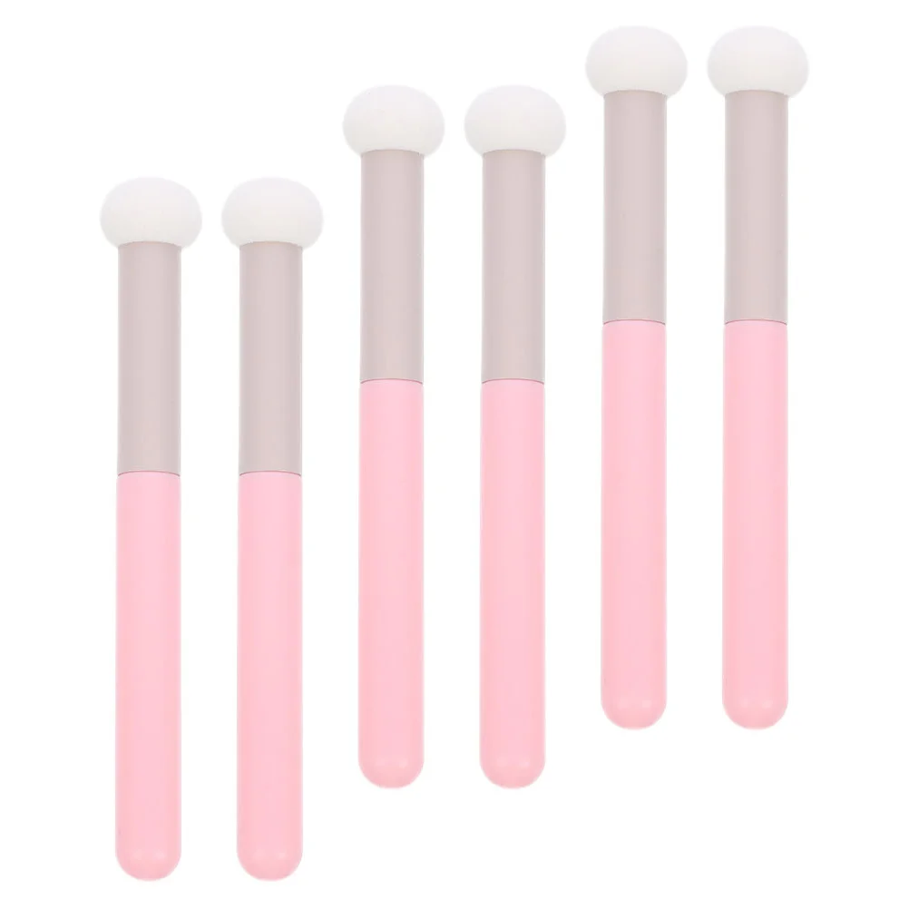 6 個のメイクアップスポンジブラシセットコンシーラースポンジブラシファンデーションブレンド用アイクリームパウダーパフハンドル付き女性美容