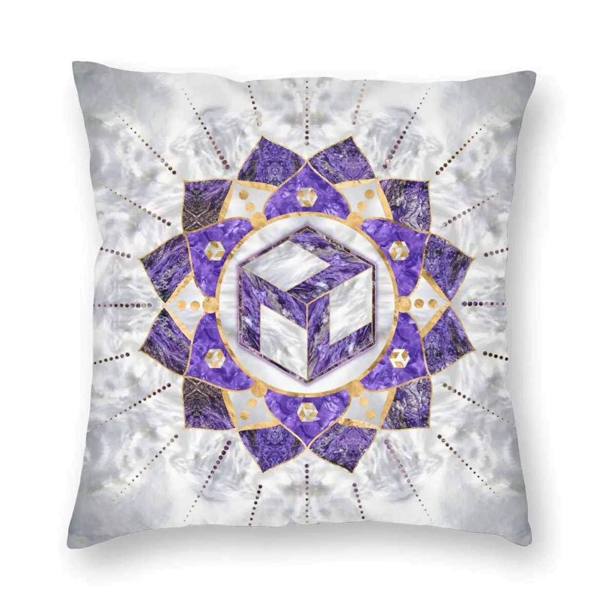 Antahkarana In Lotus Mandala Pillowcase Polyester Linen Velvet Creative Zip Decor Throw Pillow Case Home Cushion Cover Wholesale