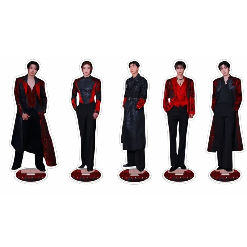 

ATE KPOP Boys Trendy Stage Male Artist Keyring Mysterious Dark Boy Group Pendant Standee Model Plate Decoration Desk Products