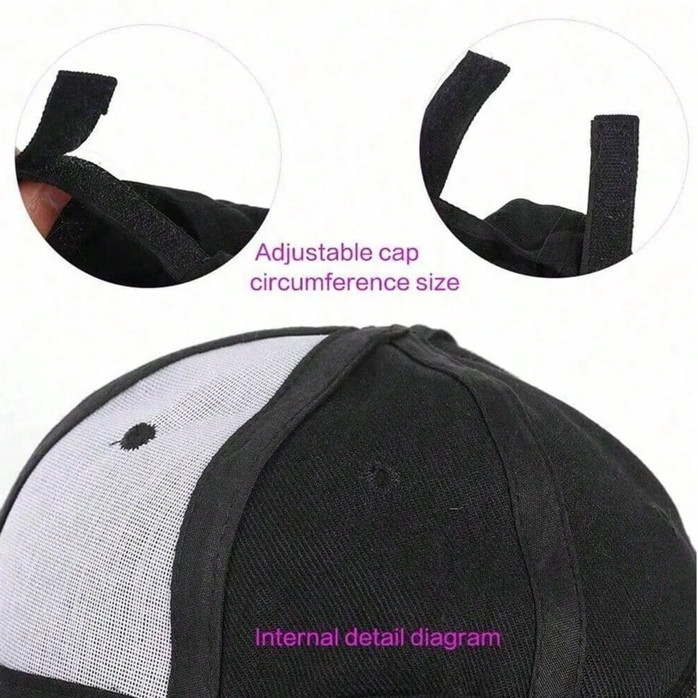 Baseball Cap with Synthetic Hair Extensions Straight Short Bob Hairstyle Adjustable Removable Wig Hat 10 inch for Woman Girl