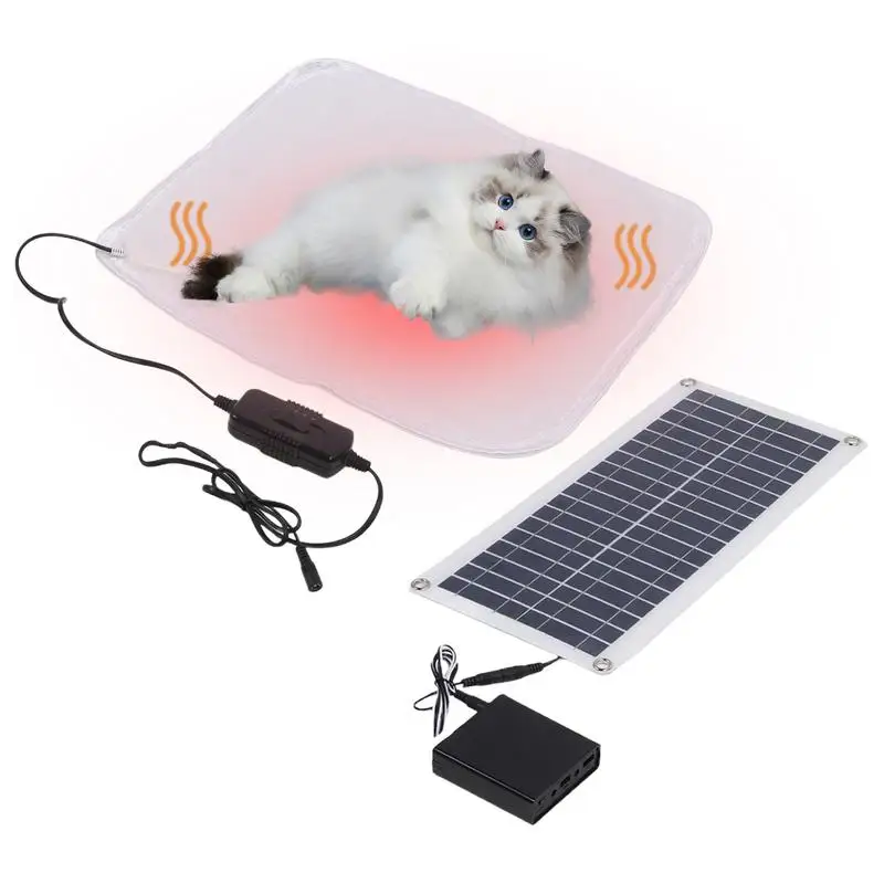 Solar Pet Heating Pad 100W Waterproof Pet Heating Pad Adjustable Warming Cat Bed Thermal Pet Blanket For Winter Cat Pet Dog