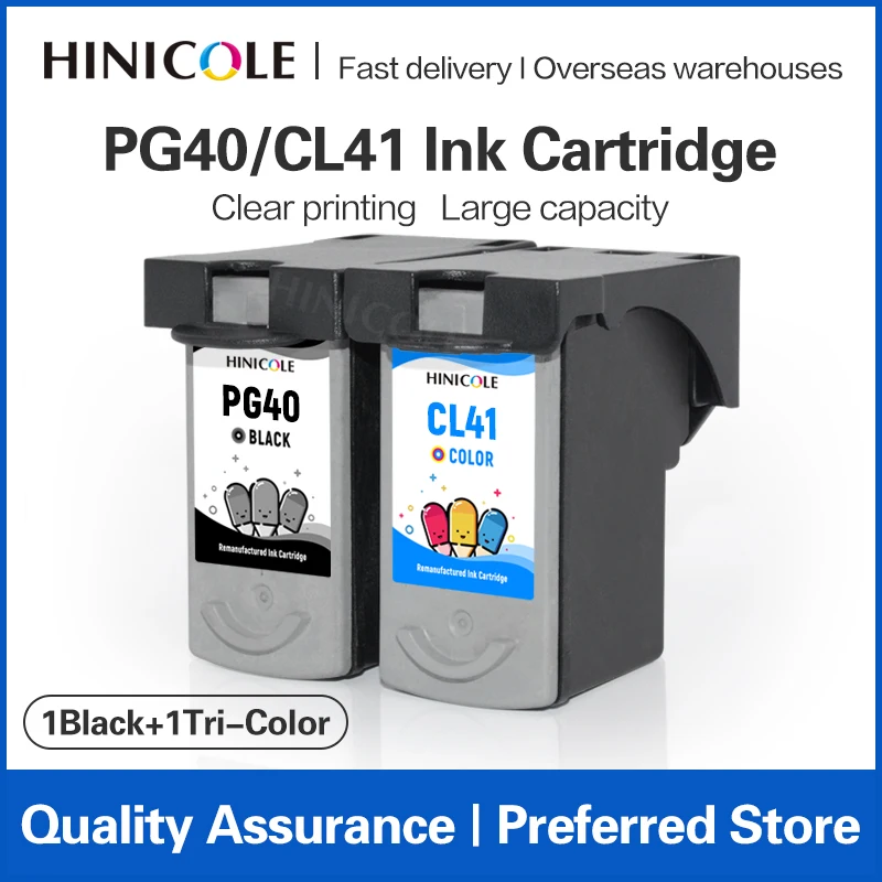 

HINICOLE Compatible For Canon PG-40 CL-41 Ink Cartridge For Canon PG 40 CL 41 Pixma MP218 MP228 MP450 MP460 MP476 MX308 MX318