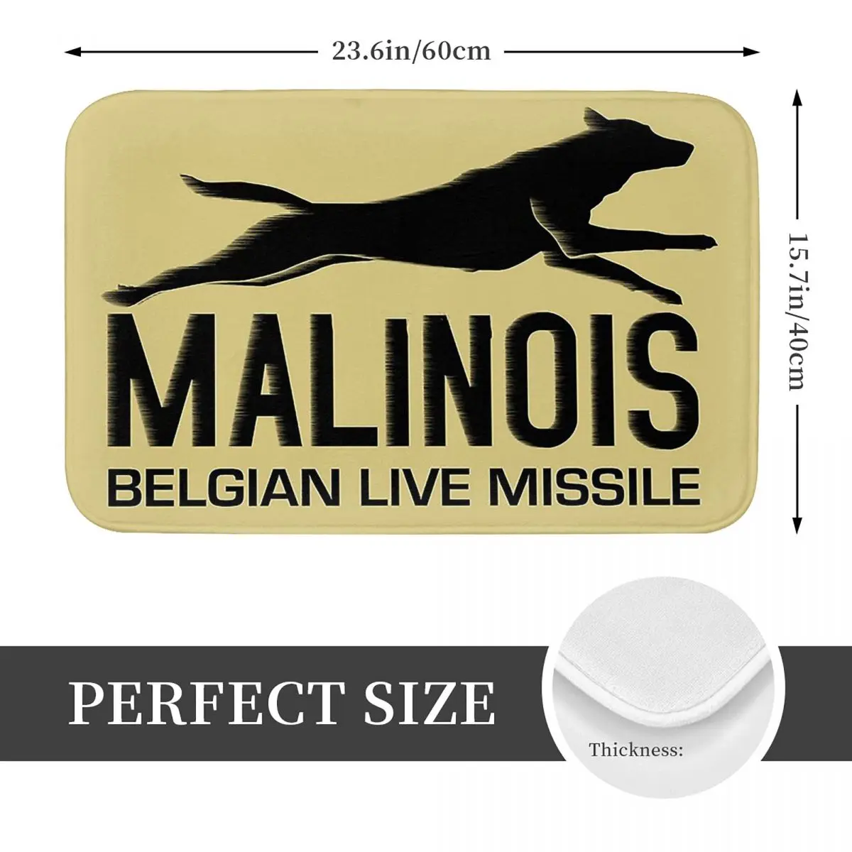 Belgian Shepherd Dog Malinois Doormat Kitchen Entrance Home Floor Mat Anti-slip Carpet Rug for Bedroom Footpad Mats