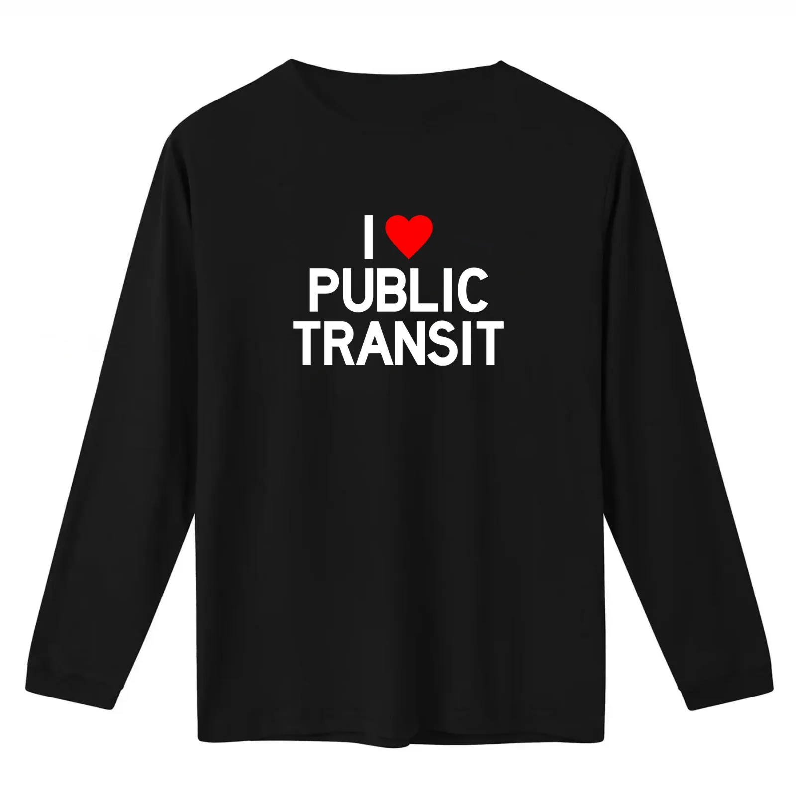 I Love Public Transit T-Shirt Summer Casual Cotton Tee Oversized Streetwear Tops Vintage Graphic Print Unisex Men Women