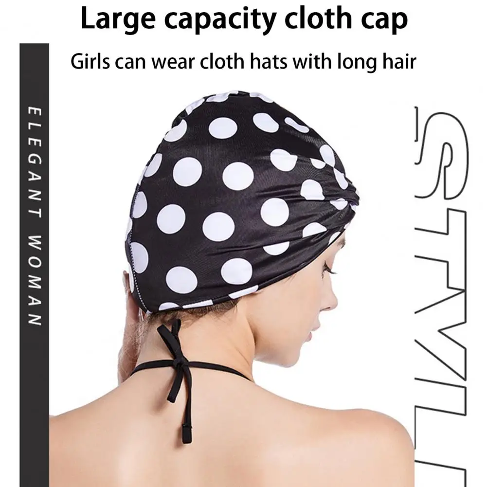 Swim Pool Hat  Useful Comfortable Large Capacity  Knotted Design Women Swimming Pool Beanie Hat for Seaside